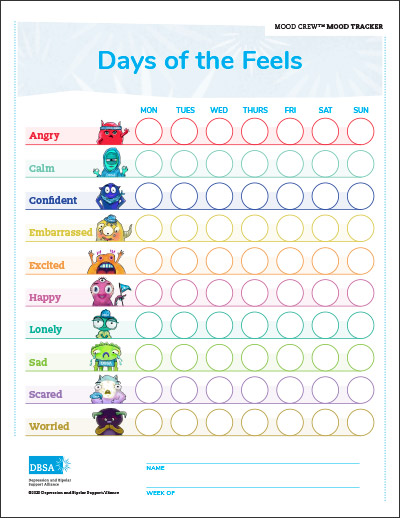 Mood Crew Days of the Feels | Mood Crew for Kids | Depression & Bipolar  Support Alliance
